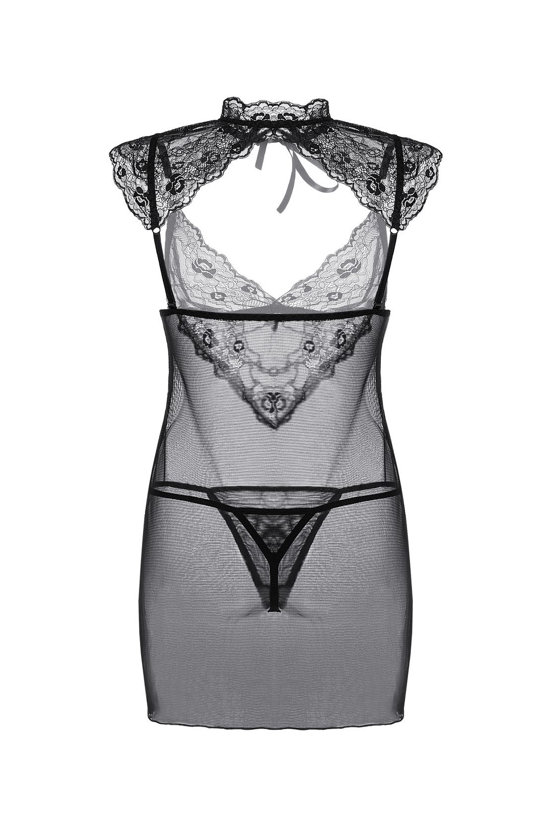 Комбинация и стринги Candy Girl Luscious, черный, XL