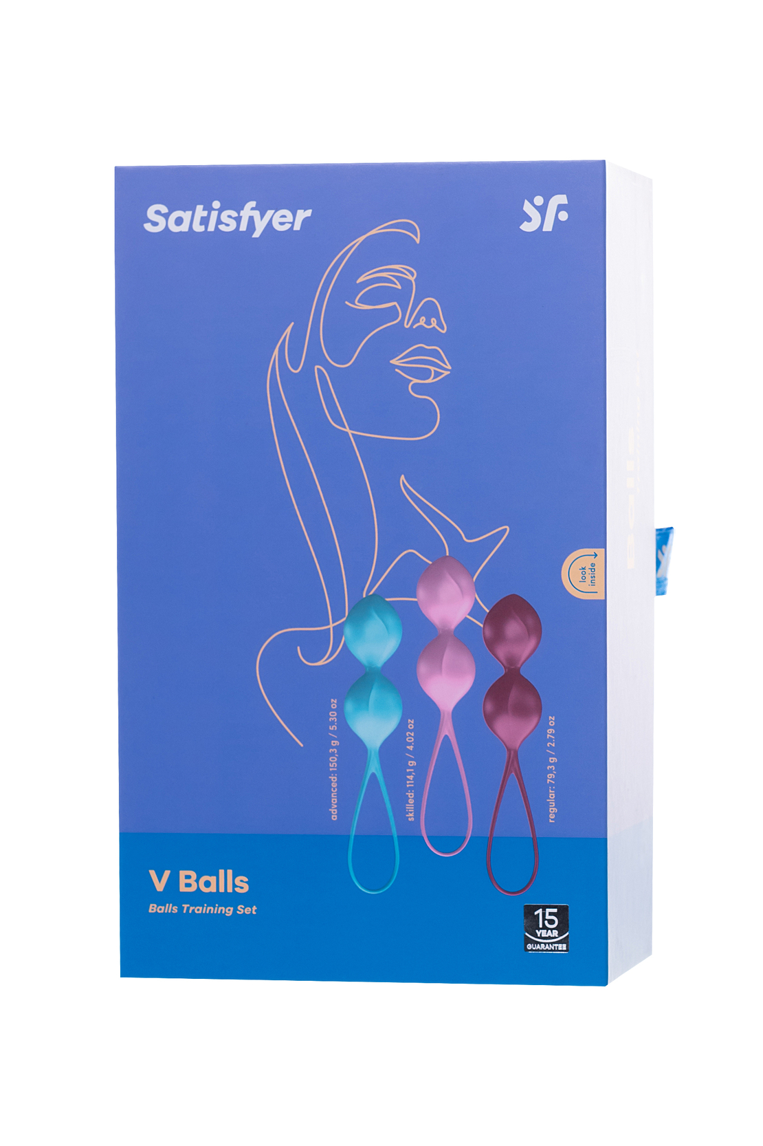 Набор вагинальных шариков Satisfyer  Balls C03 Double, силикон, ассорти, Ø 3 см.