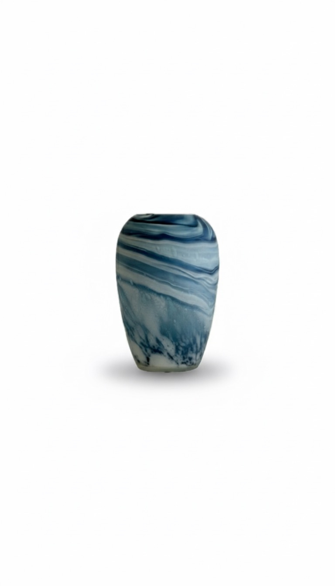 Swirl Marble Blue Ombre Glass Vase