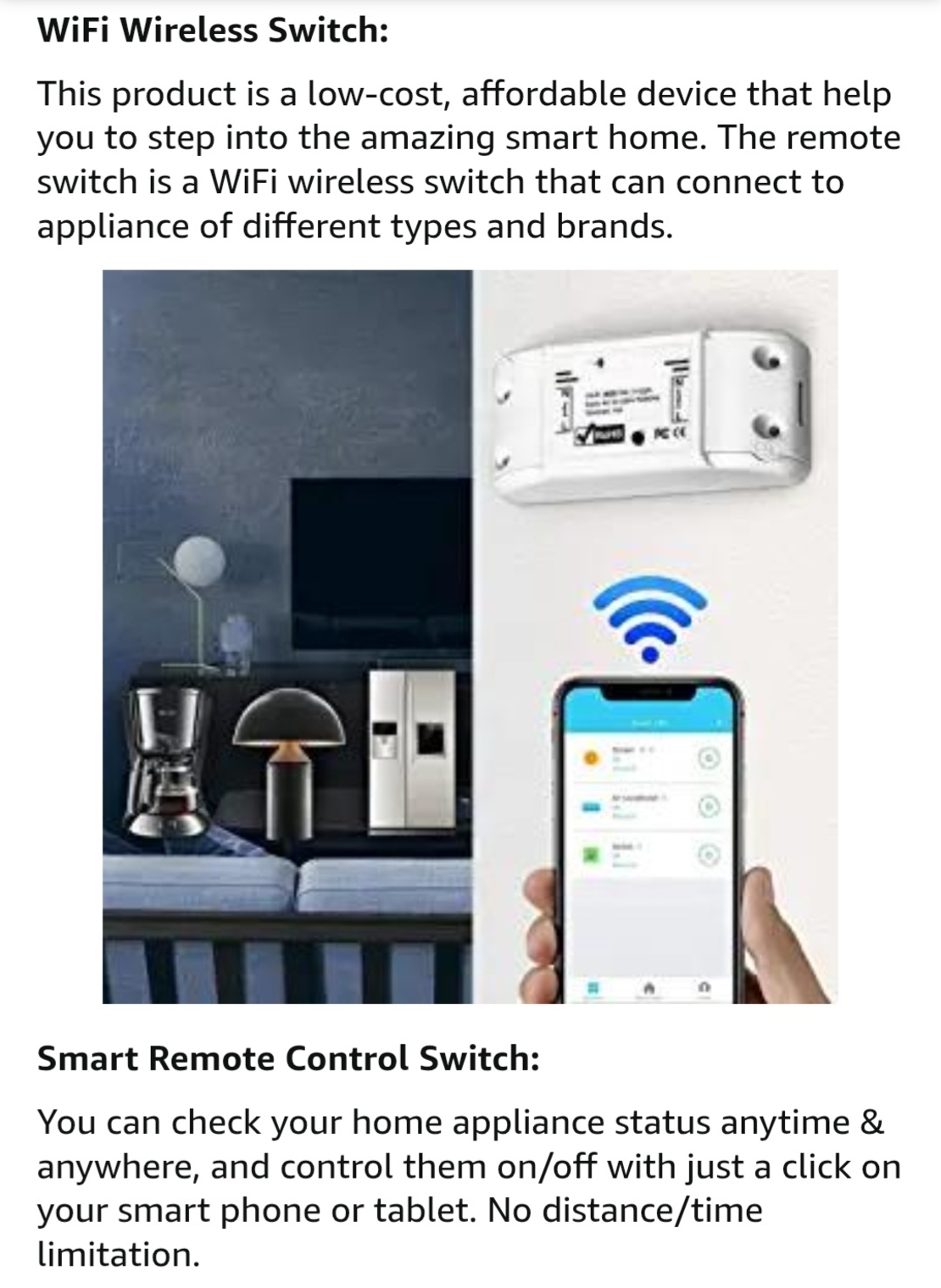 Smart wifi switch wireless