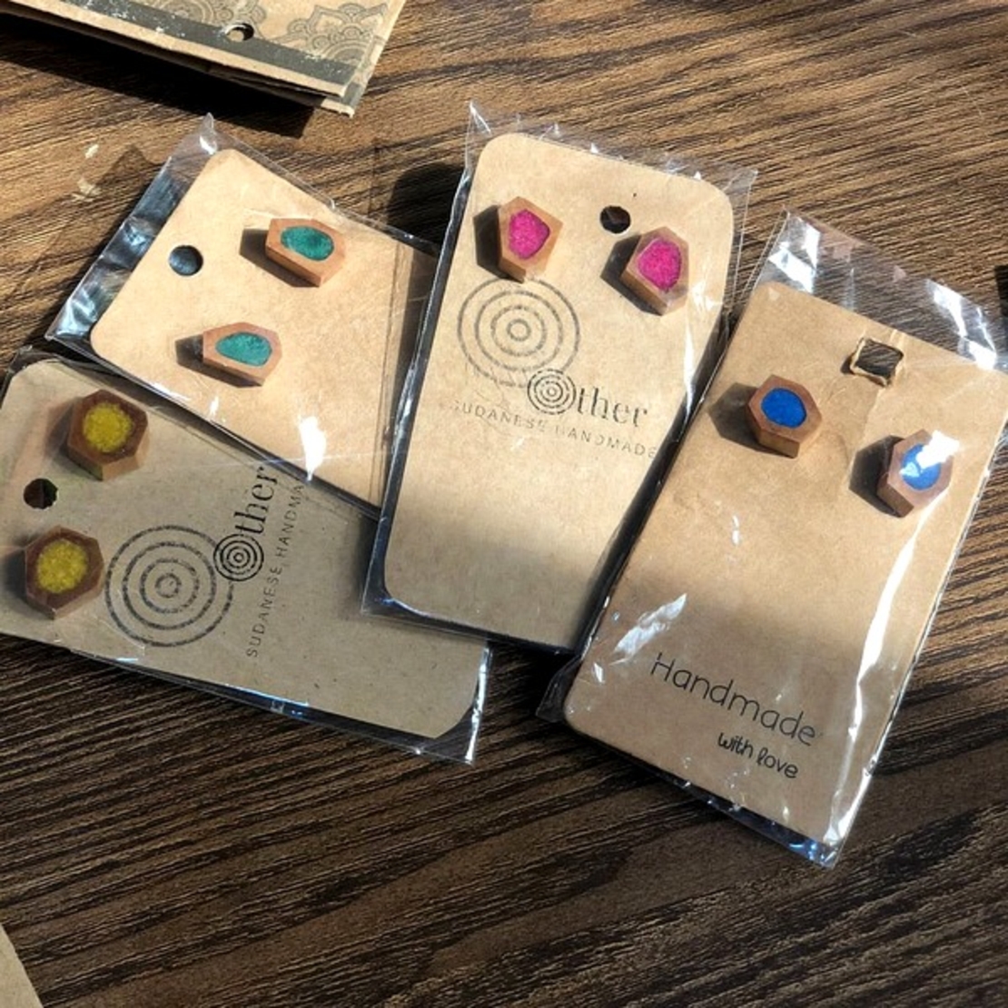 Thurayya Sandalwood Stud Earrings