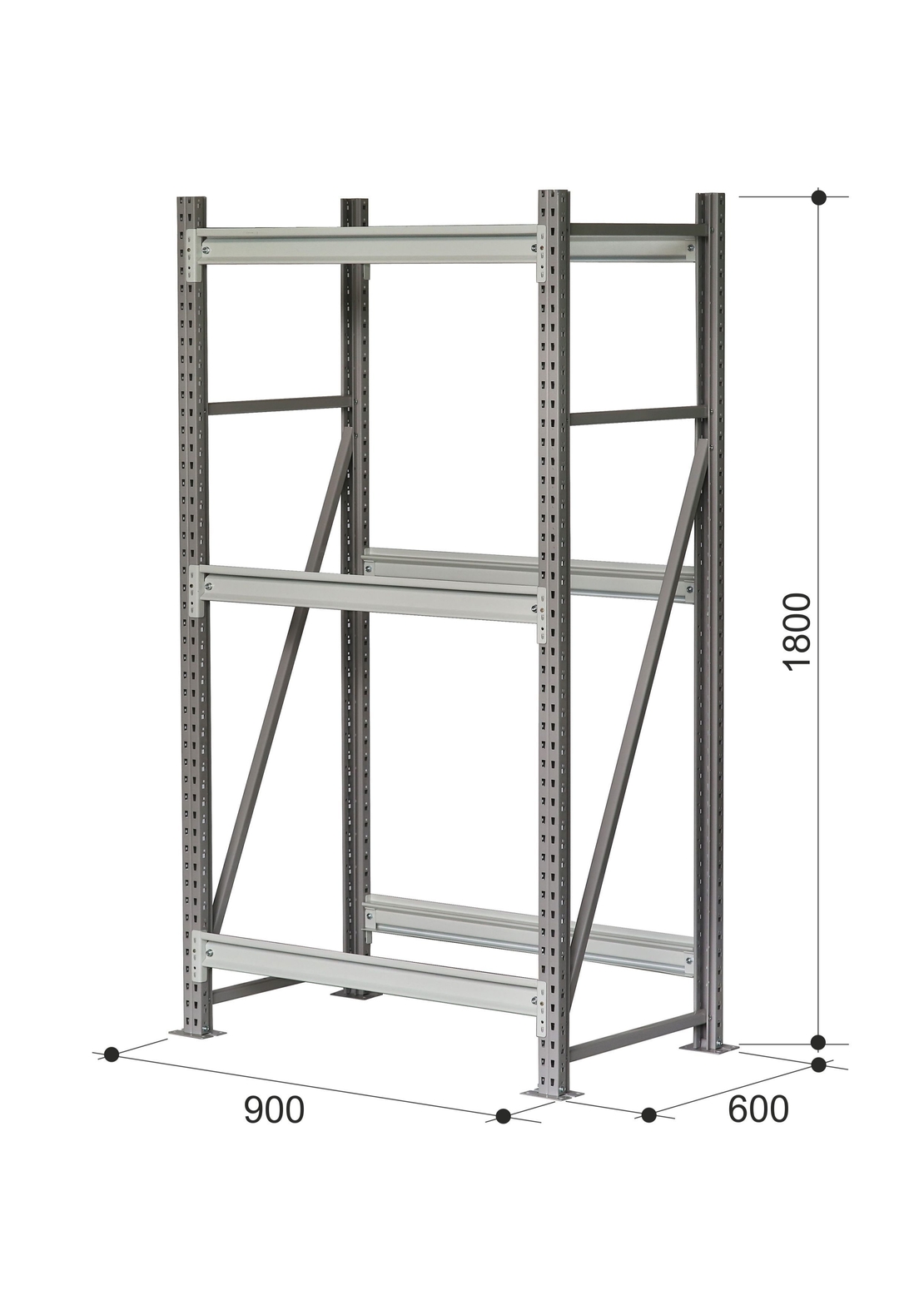Стеллаж Steller 1800х1800х600, 3 полки, покрытие-цинк