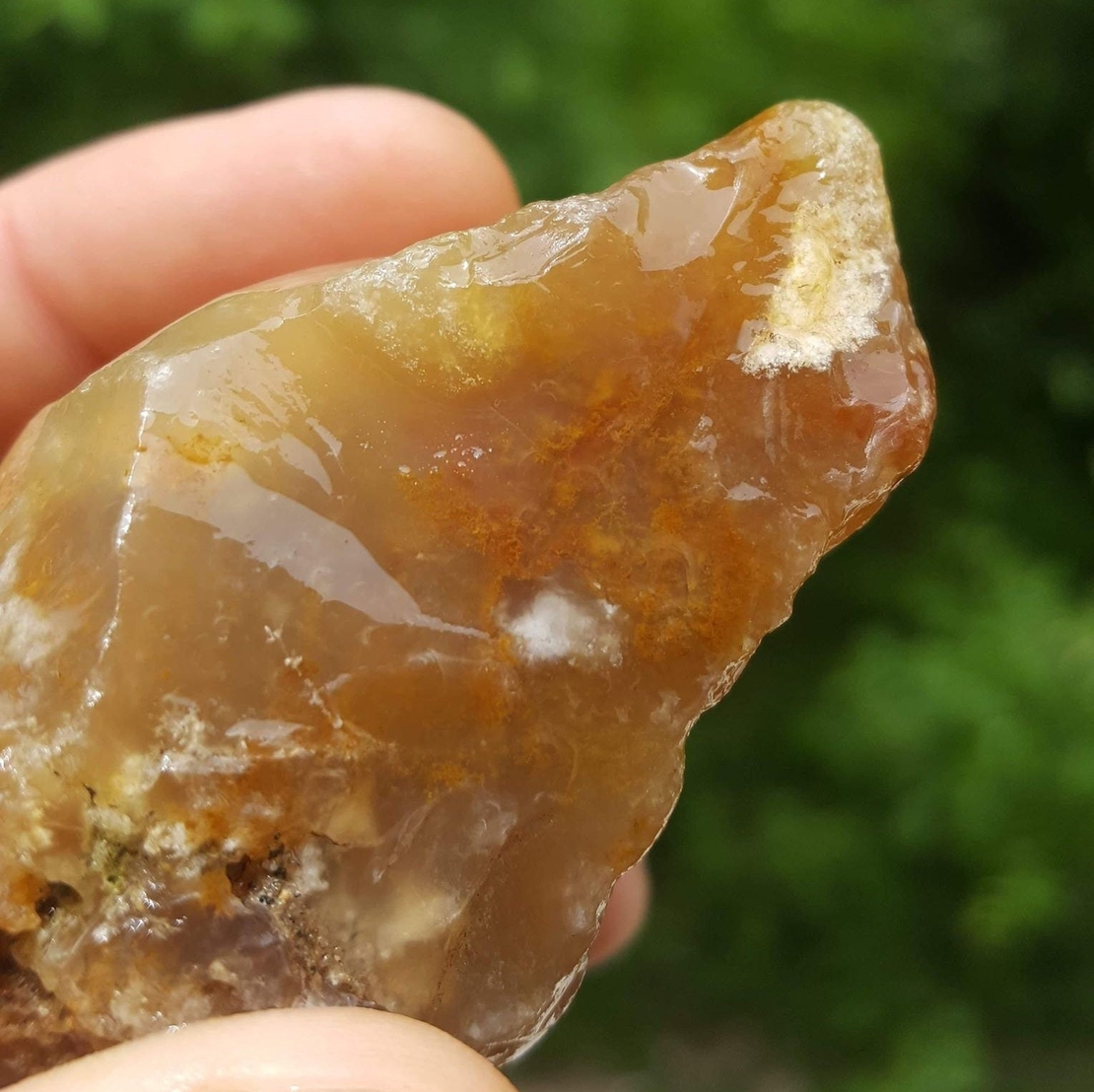 Rare Carnelian Yellow Moss Agate with Opal and Chalcedony