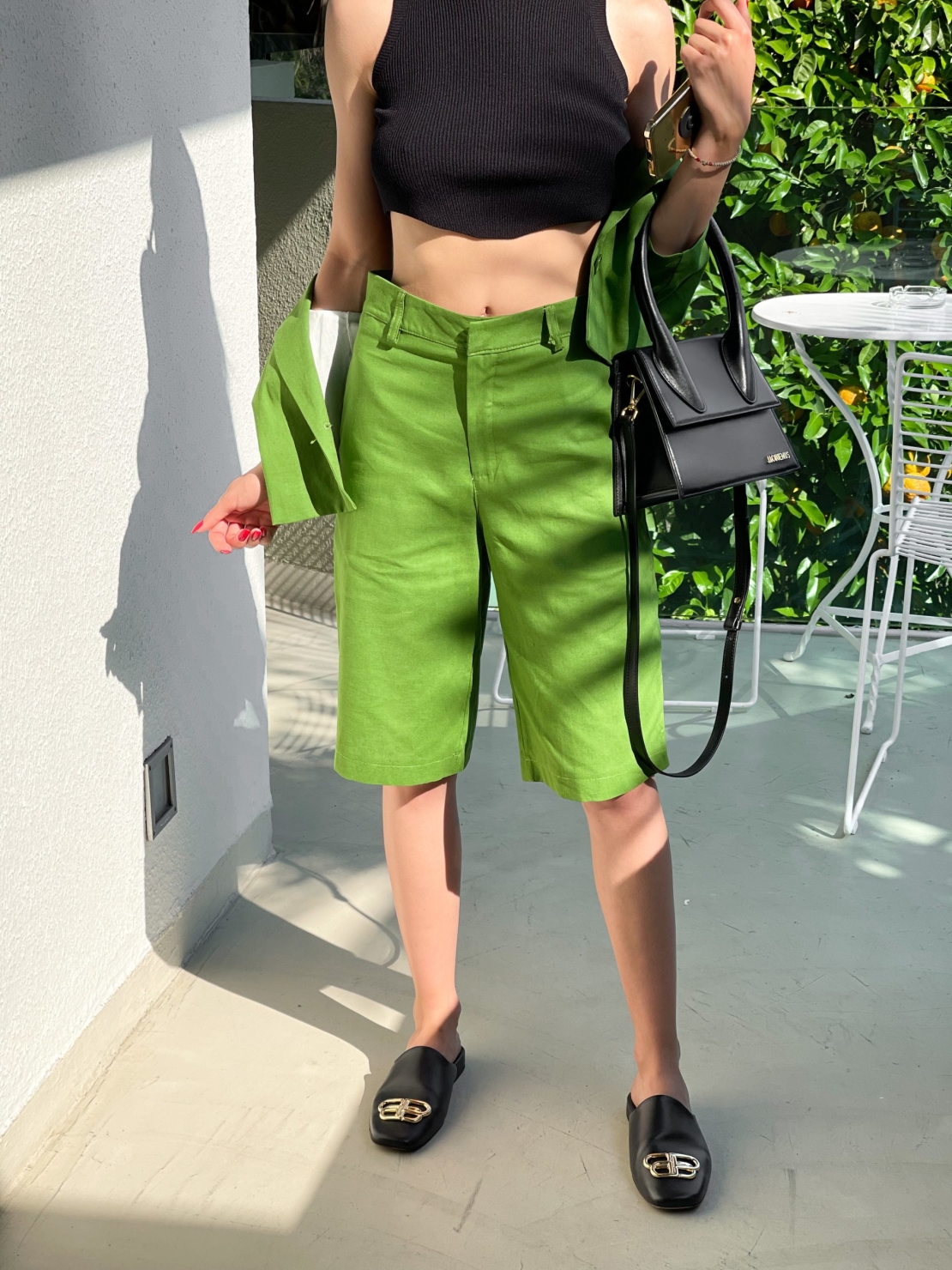 Pastel green shorts