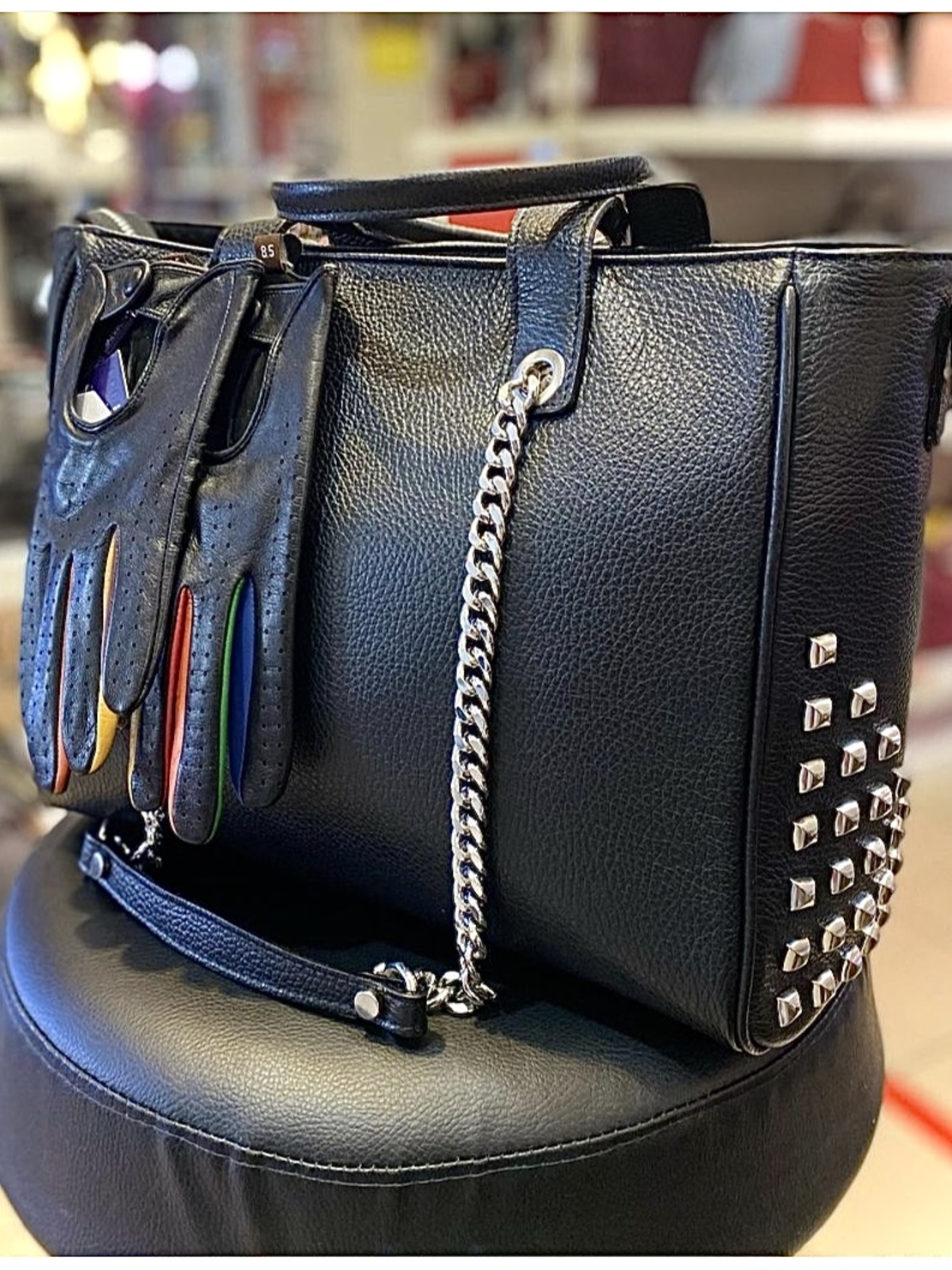 Купить женскую сумку в деловом стиле из натуральной кожи долларо черного  цвета в интернет магазине с бесплатной доставкой | Marie bags store