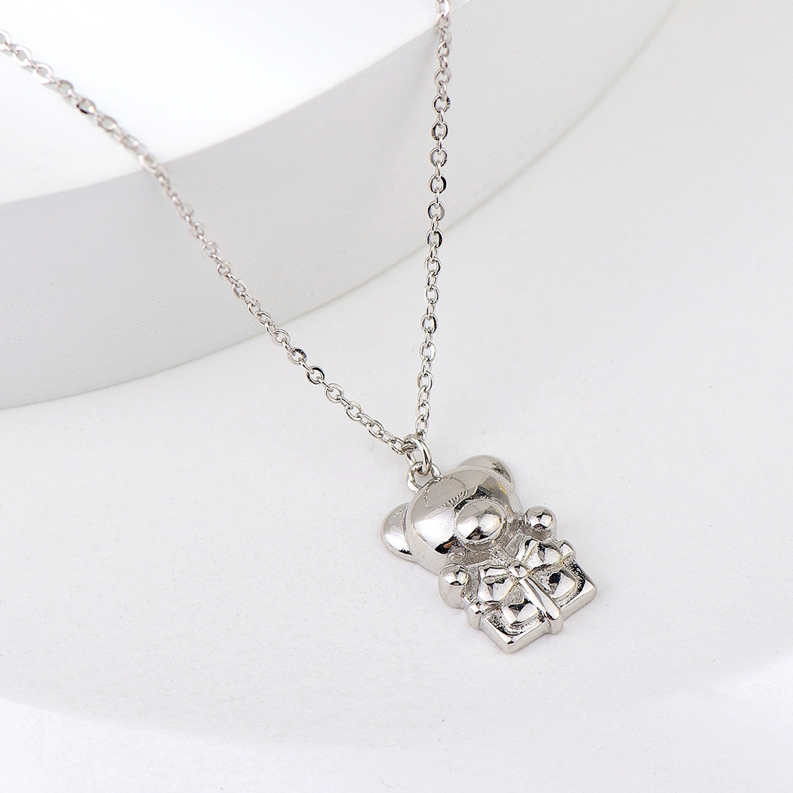 Сребърно колие Стилизирано Мече | колекция Delicate Silver