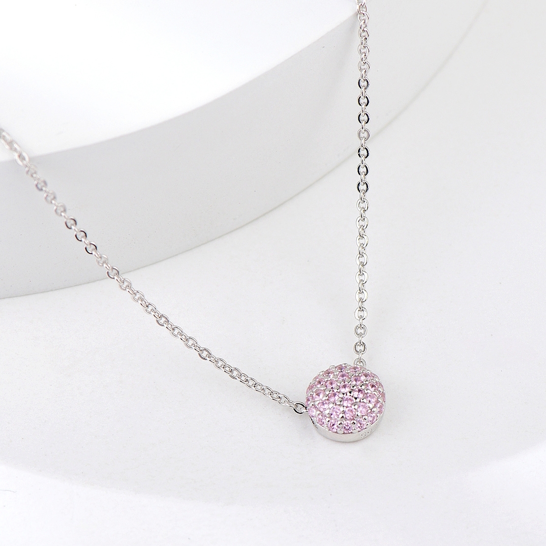 Сребърно колие Розови Нюанси | колекция Delicate Silver