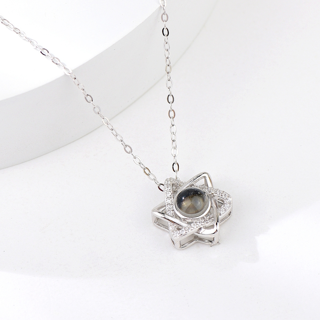 Сребърно колие Звезда с Опал | колекция Delicate Silver
