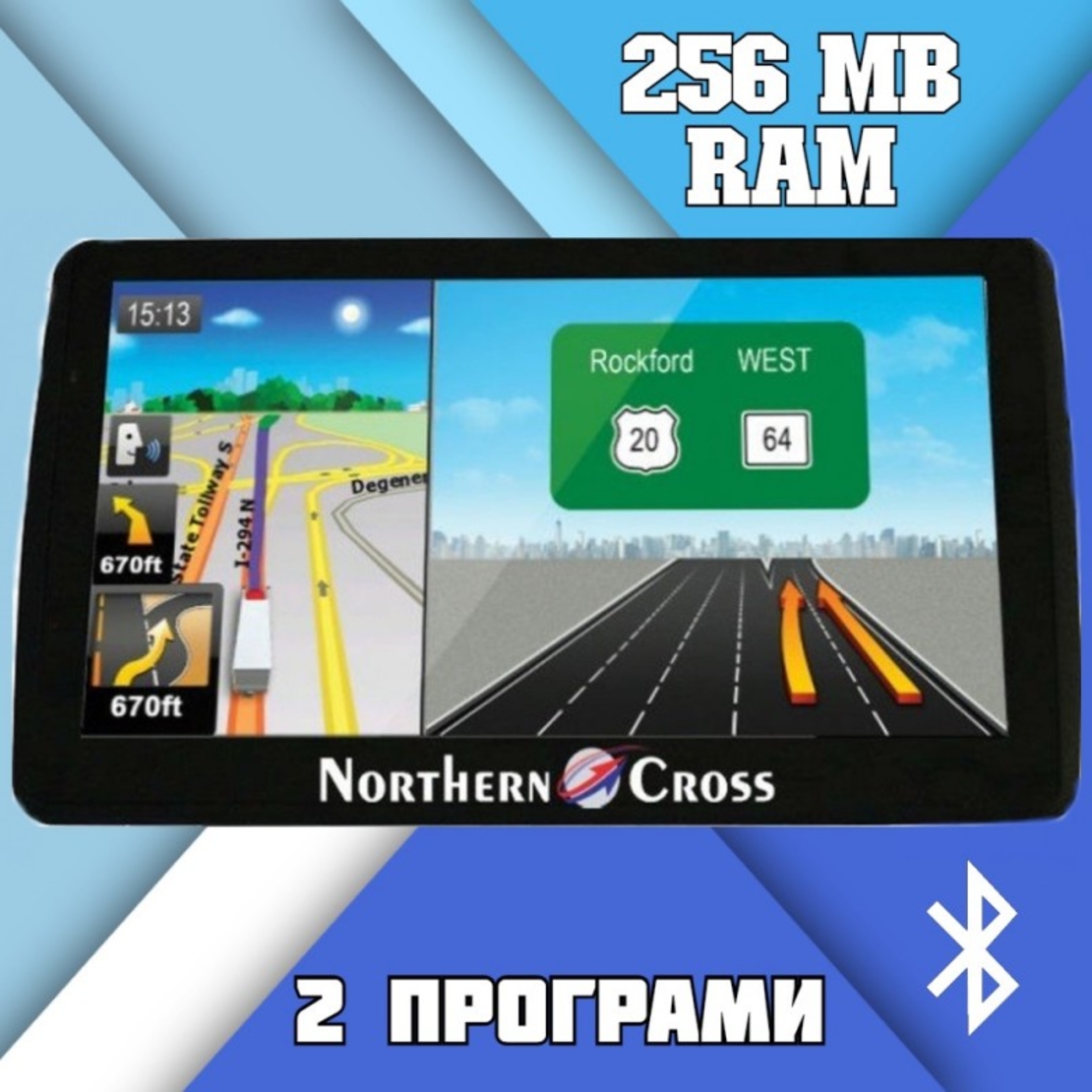 GPS Навигация Northern Cross NC-712S BT, 7 инча, 256 MB RAM, 2 програми, Bluetooth