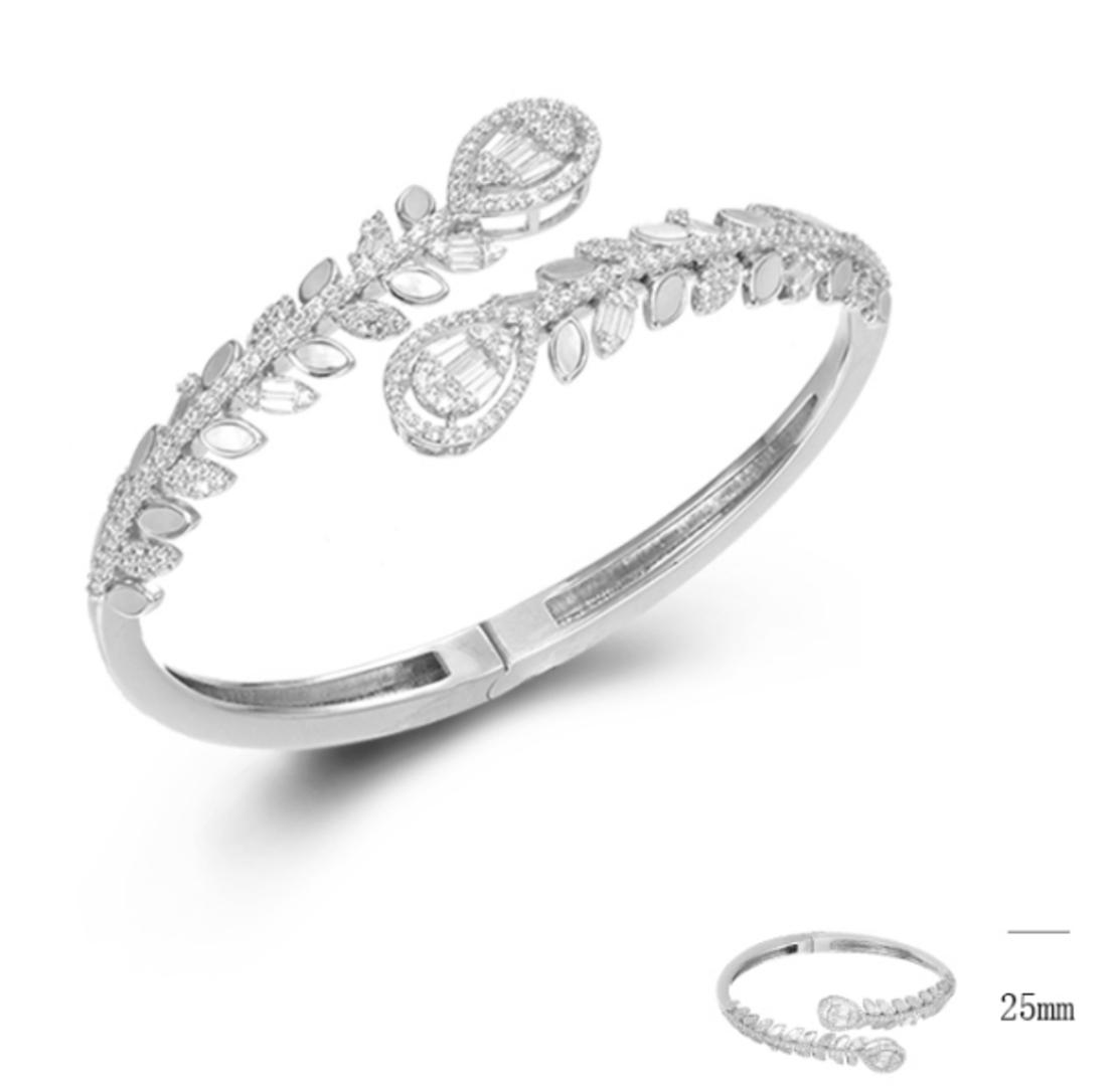 Platinum coated top silver bracelet
