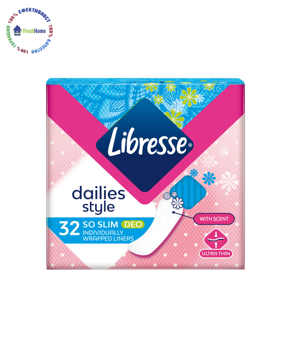 Libresse So Slim Deo Fresh 32 бр. ароматизирани ежедневни превръзки
