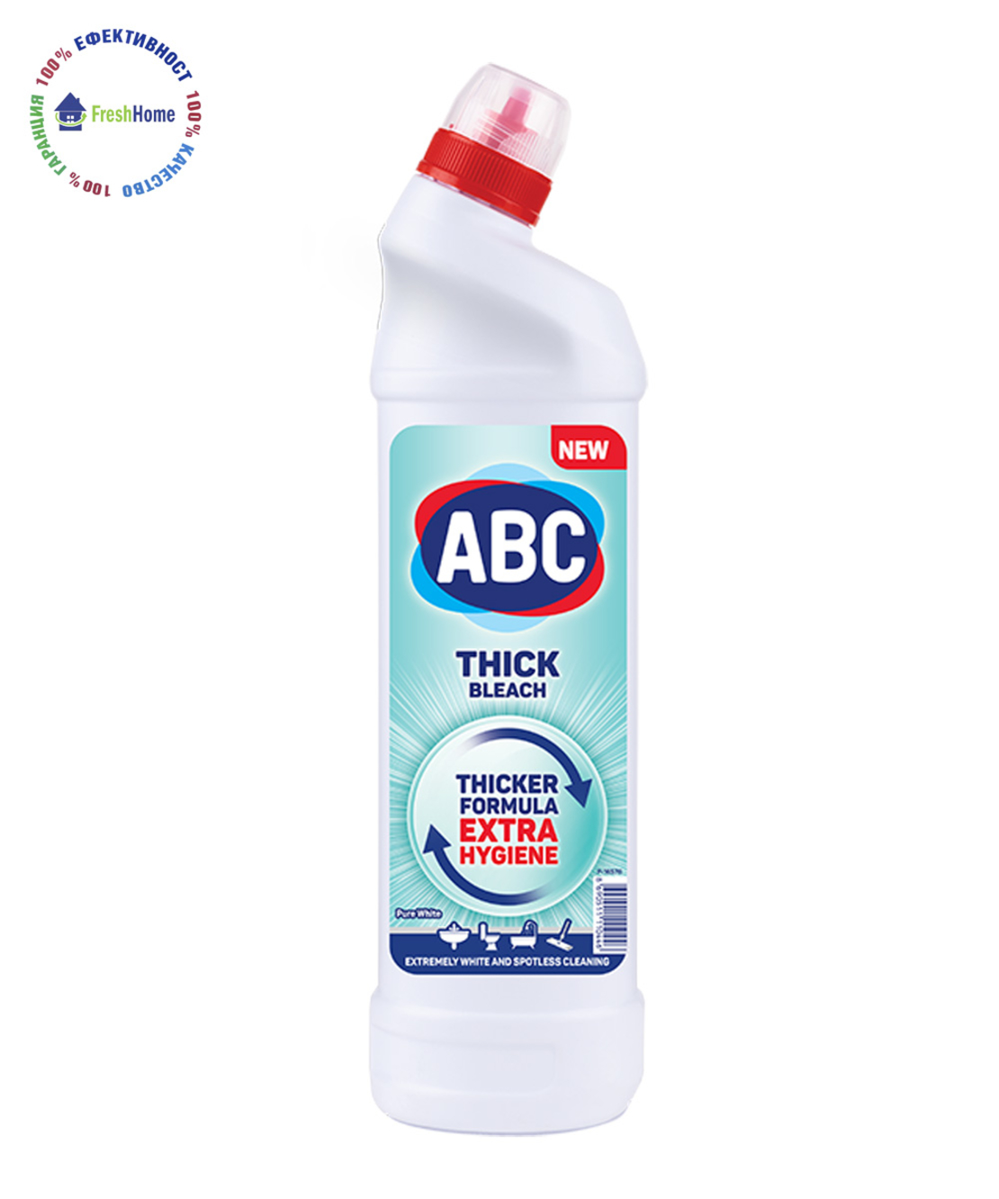 ABC THICK Bleach Pure White 750 мл.  дезинфекциращ препарат за баня и тоалетна чиния