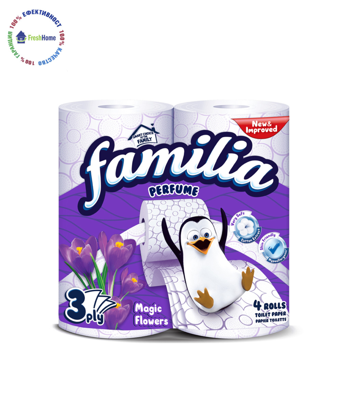 Familia 4 ролки тоалетна хартия – magic flowers
