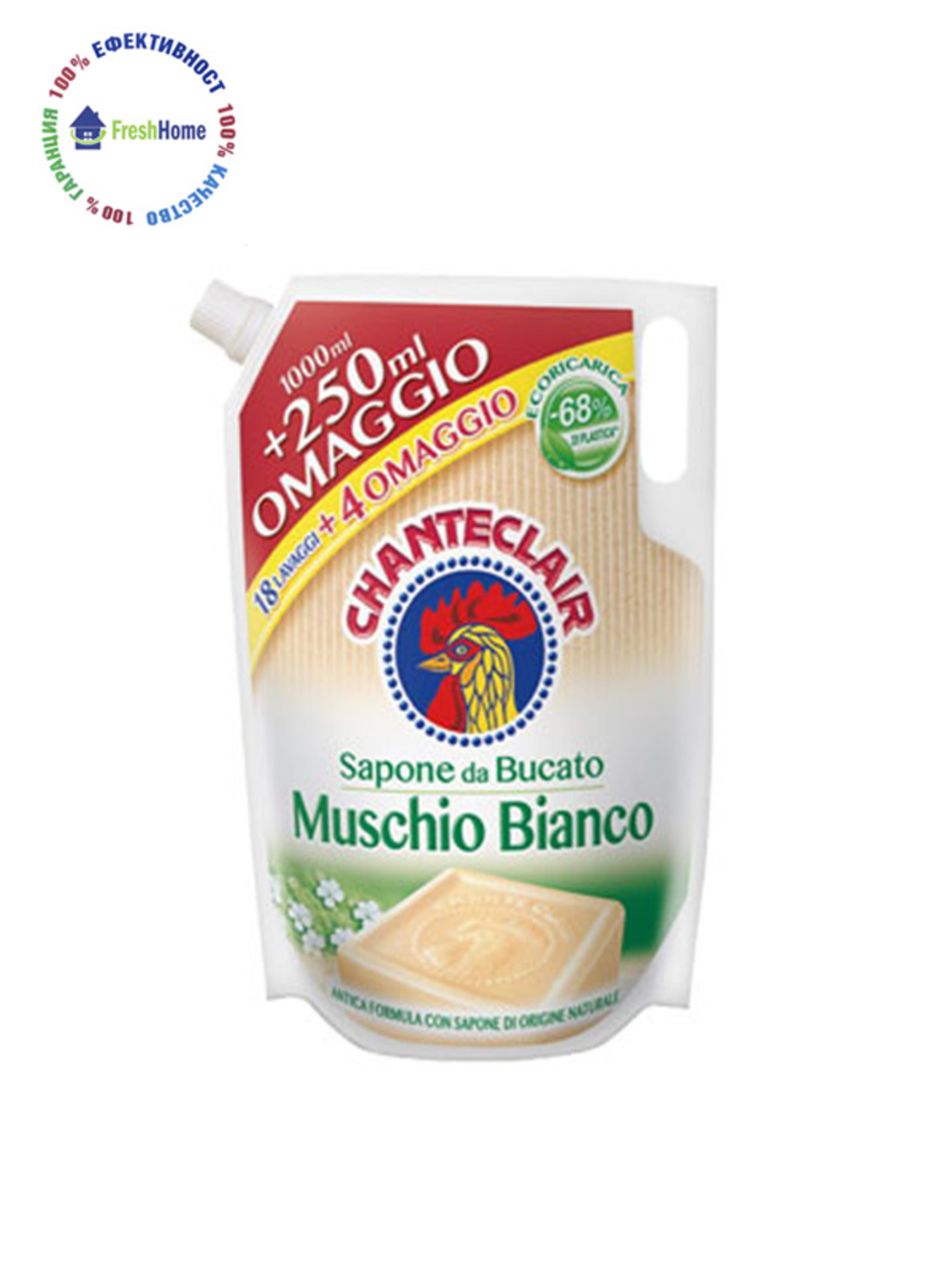 CHANTECLAIR Мuschio Bianco ECO опаковка 18+4 пранета/ 1000 ML+250 ML