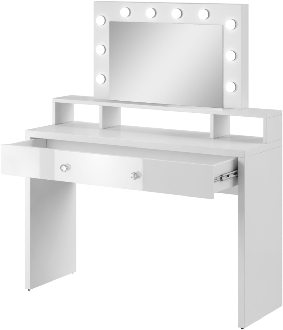 Тоалетка Aria с огледало и LED осветление бял гланц