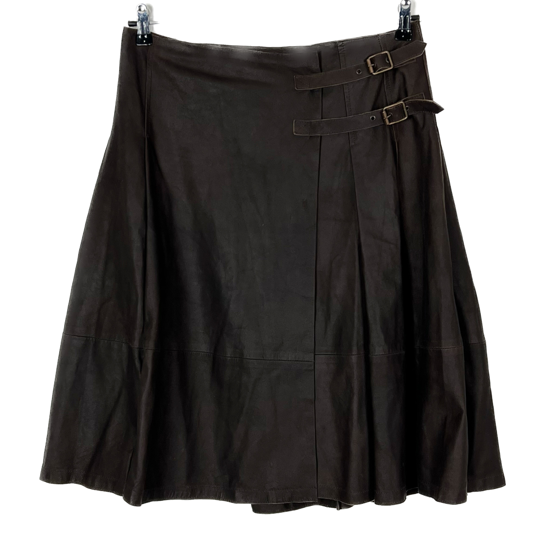 Кожена пола Vintage Weekend Max Mara Leather Brown Skirt