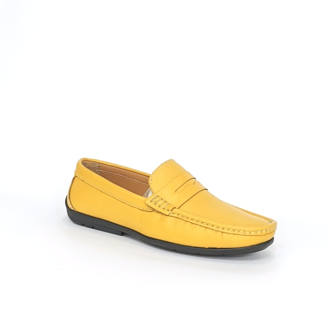 Мen's loafers made of natural leather in the color yellow/7456