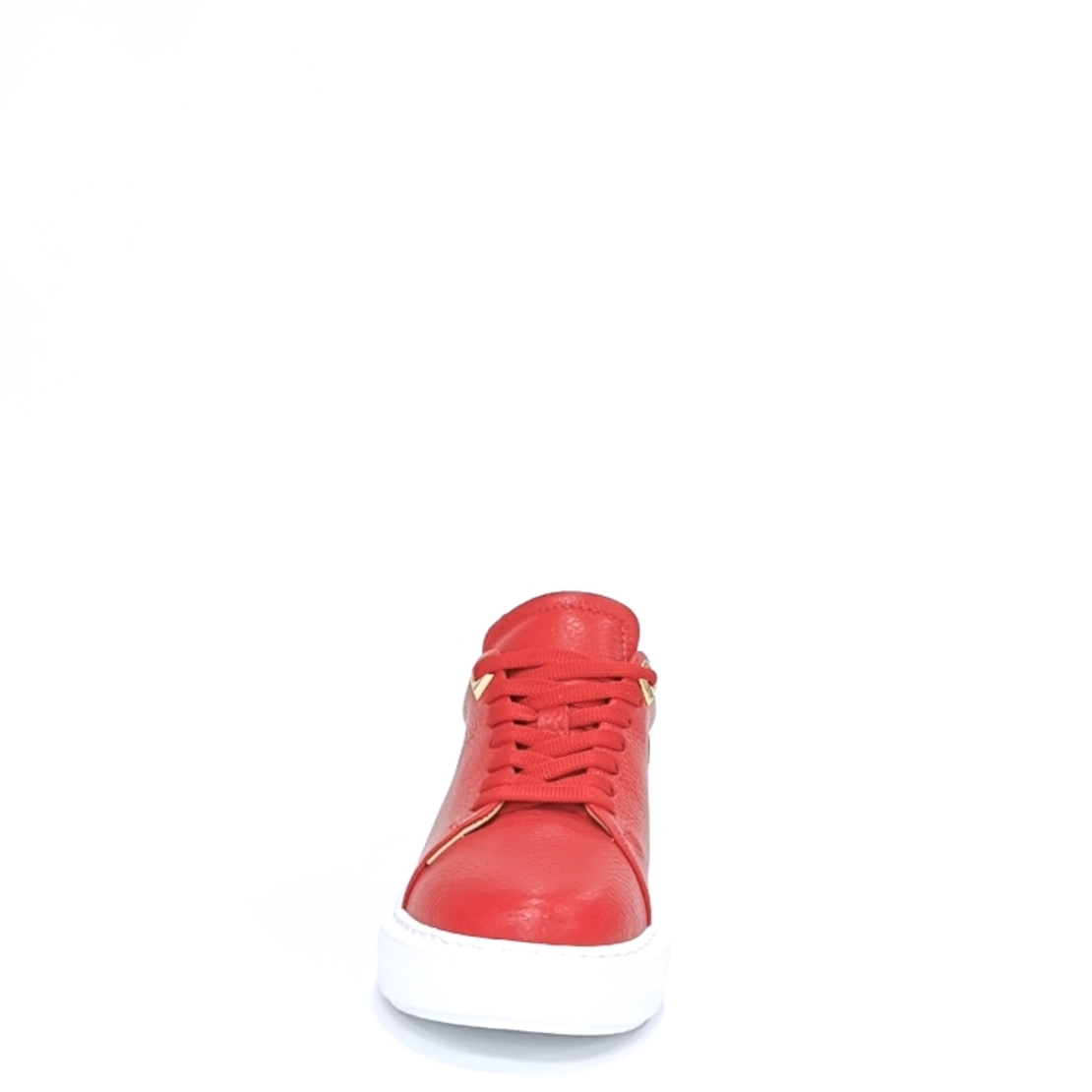 Women's sneaker made of natural leather in red color with anatomical insole/7785