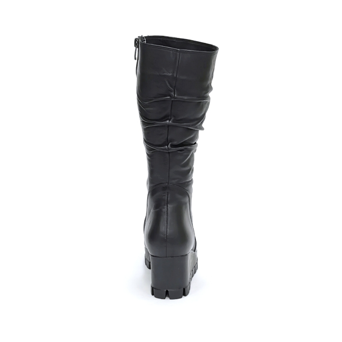 Women's casual boots made of natural leather in black/7360