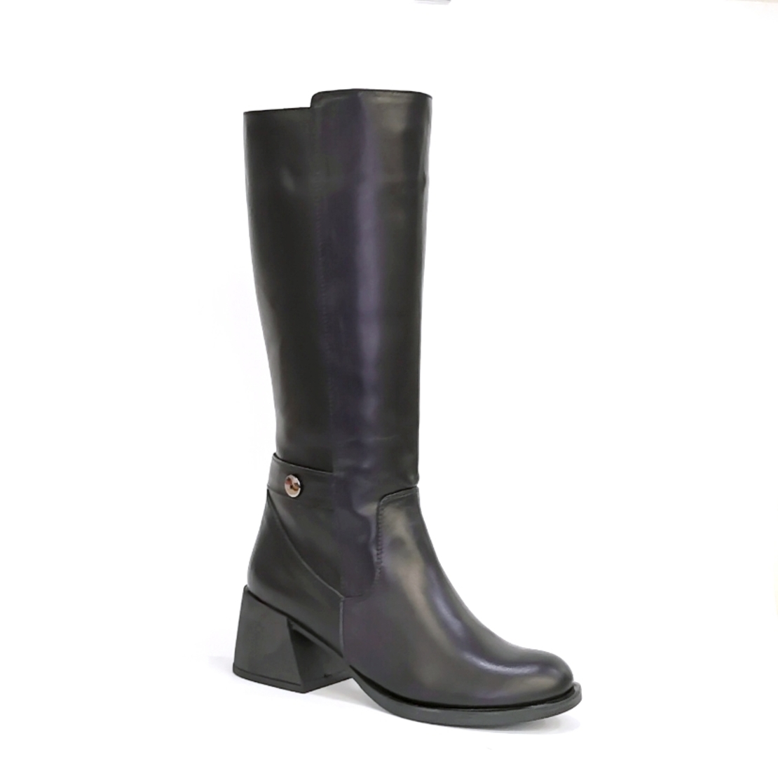 Women's elegant boots made of natural leather in black/7133