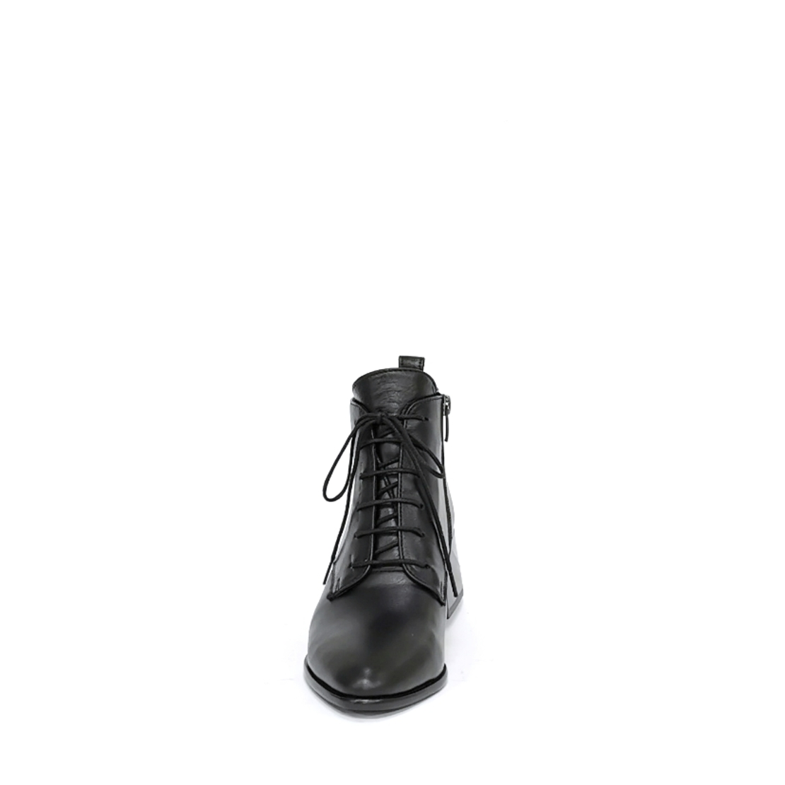 Женские элегантные ботинки из натуральной кожи черного цвета/7340