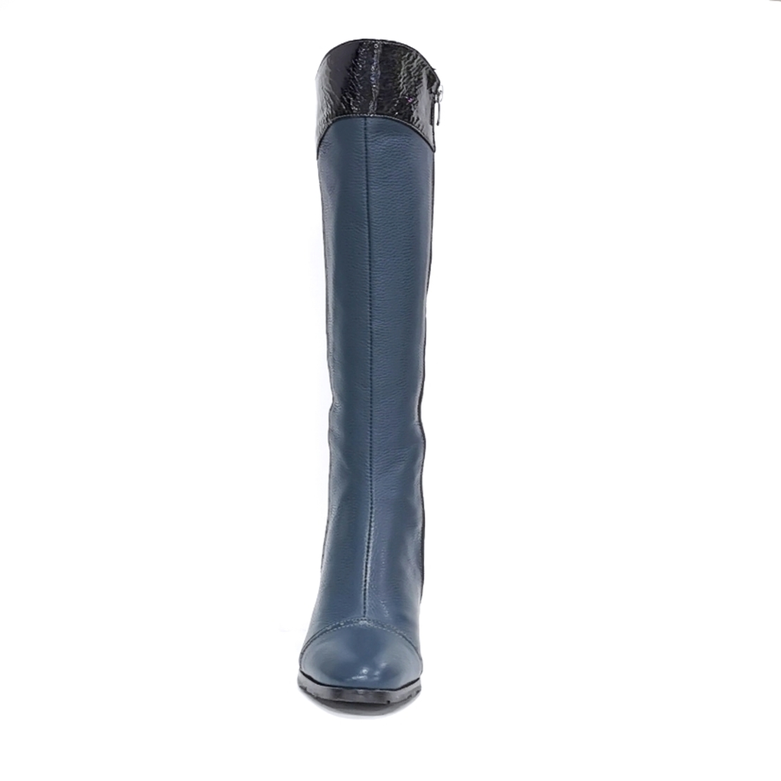 Women's elegant boots made of natural leather in the color blue/7945153
