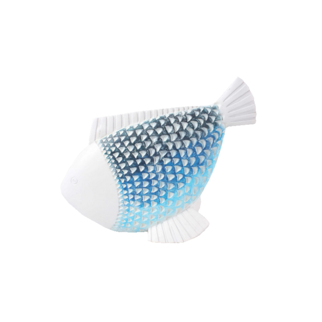 CHROMIS 2 DECO FISH POLYRESIN WHITE BLUE LIGHT BLU