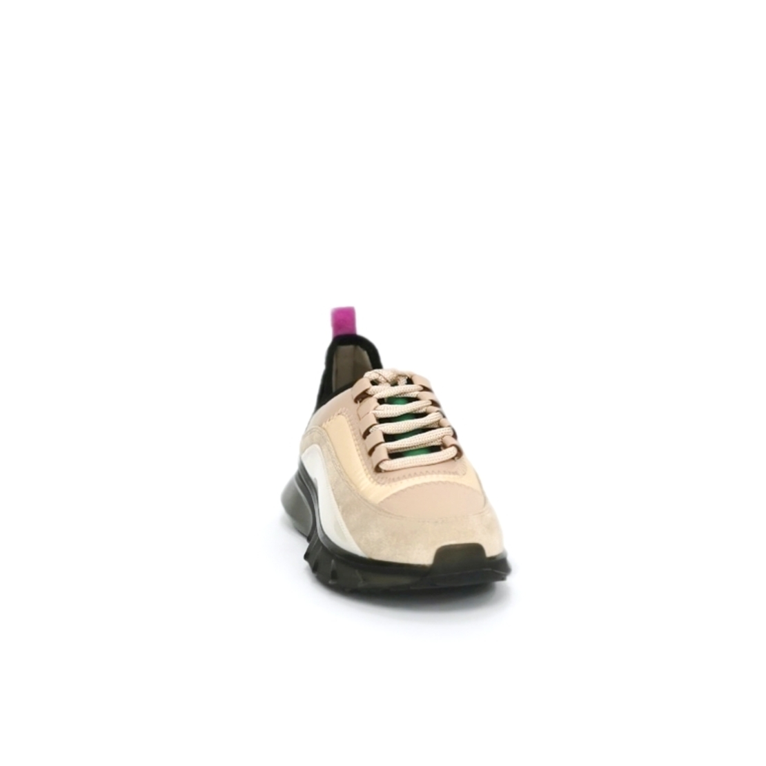 Women's sneakers made of eco leather + textile with anatomical insole in beige /7282