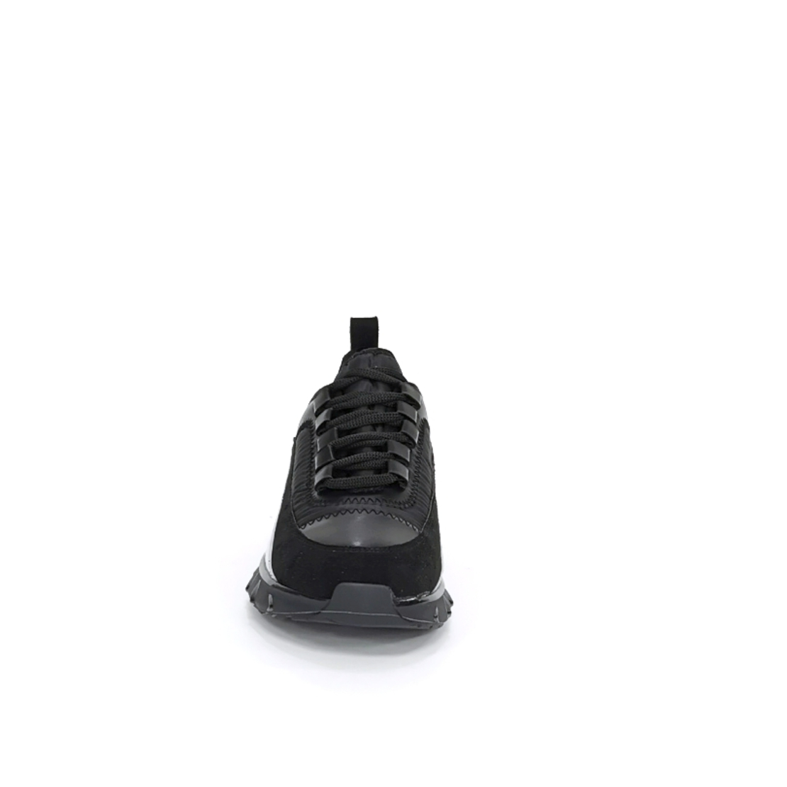 Women's sneakers made of eco leather + textile with anatomical insole in black 7282