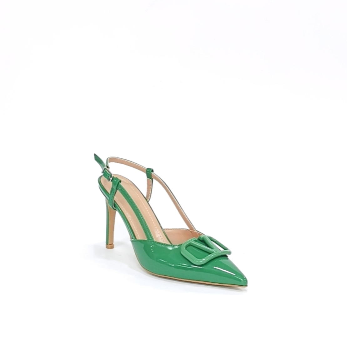 Дамски елегантни обувки / еко кожа / 7845/зелено