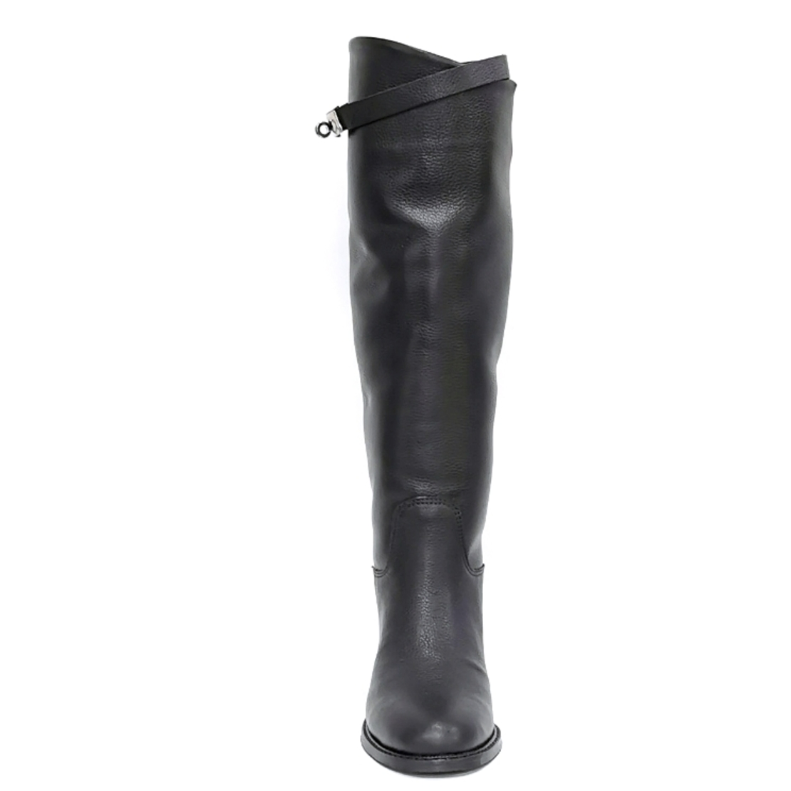 Women's casual boots made of natural leather in black/73419