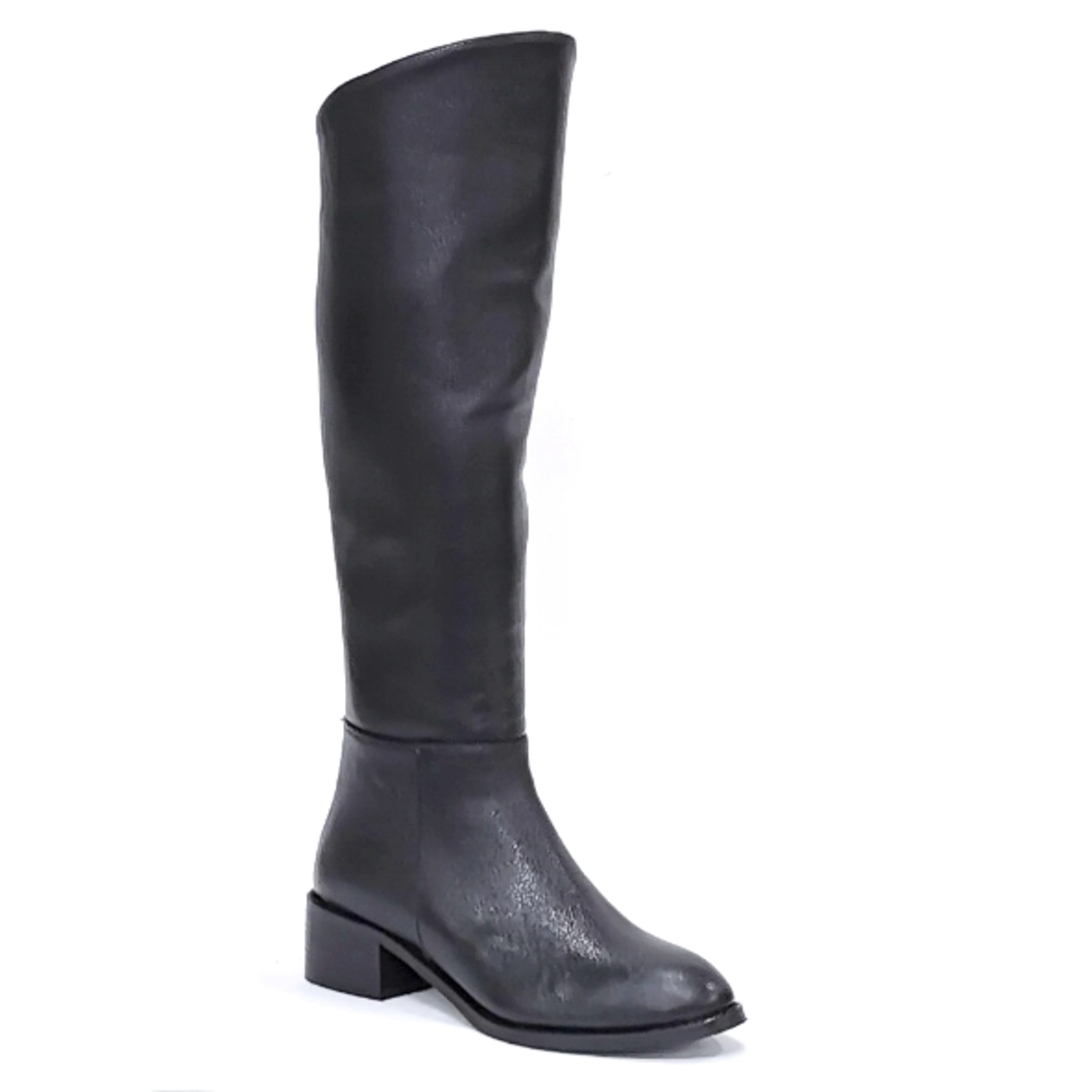 Women's elegant boots made of natural leather in black/73291