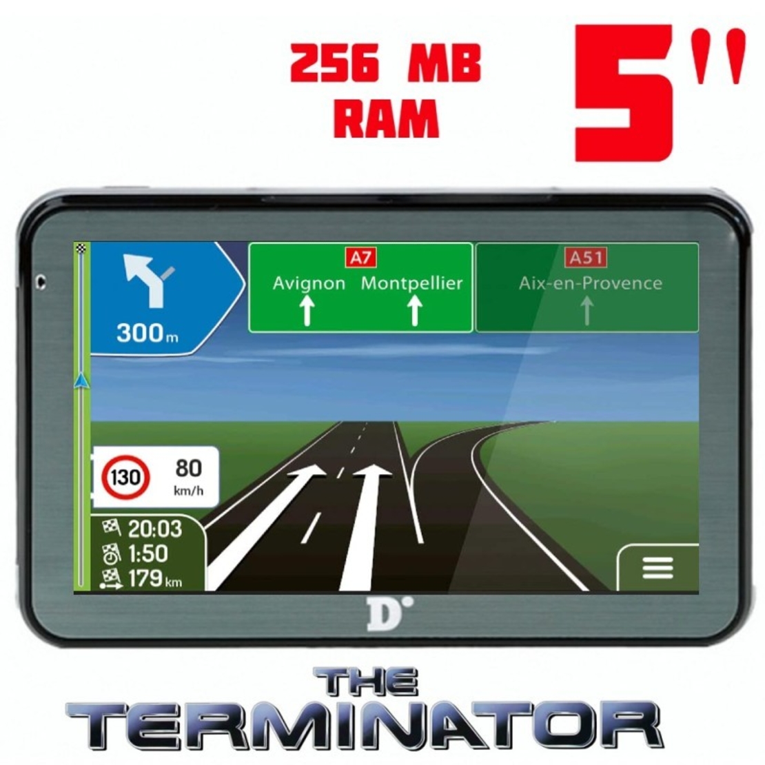GPS Навигация Diniwid N5i Terminator, 5 инча, 256 MB RAM