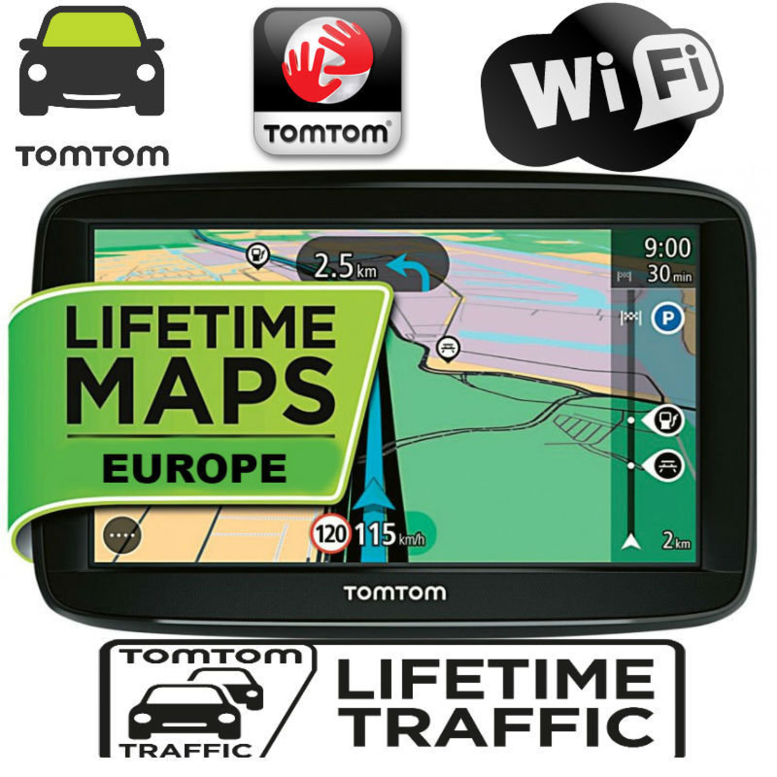 GPS Навигация TomTom VIA 53, Карти Европа, Wi-Fi