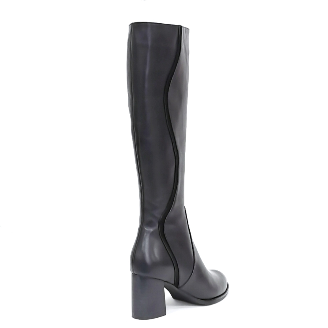 Women's elegant boots made of natural leather in black/7503