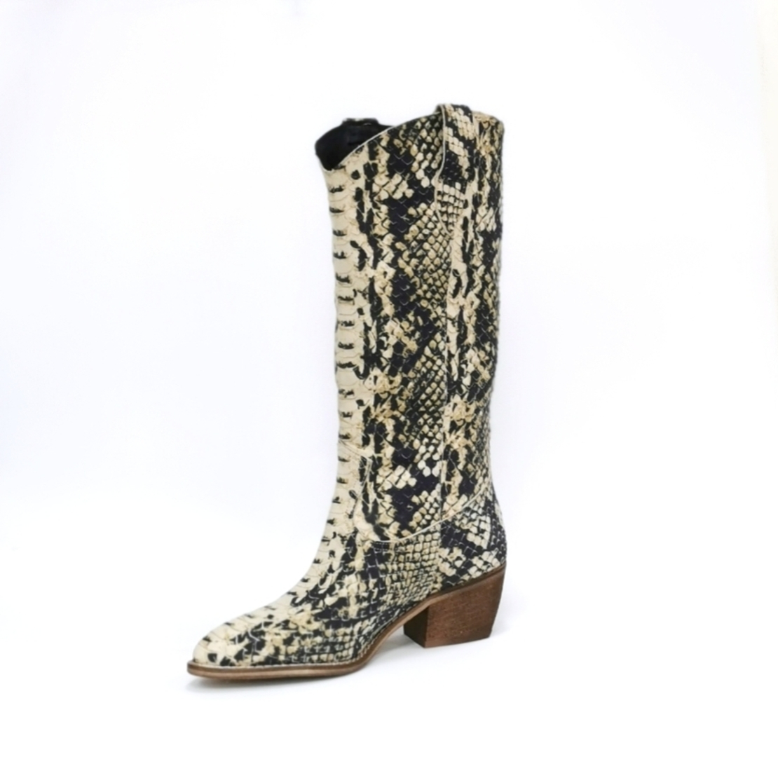 Женские элегантные ботинки из натуральной кожи змеиного цвета/71255