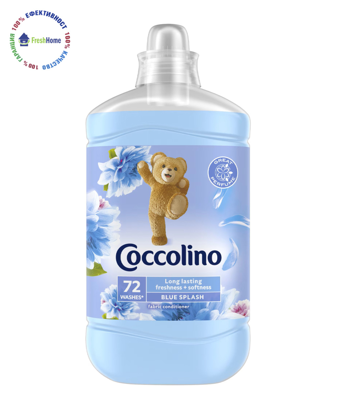 Coccolino “Blue Splash”  концентриран омекотител за дрехи, 68 пранета/1800 мл.