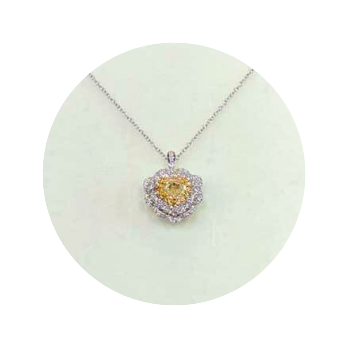 1.14 k Yellow diamond ring and necklace