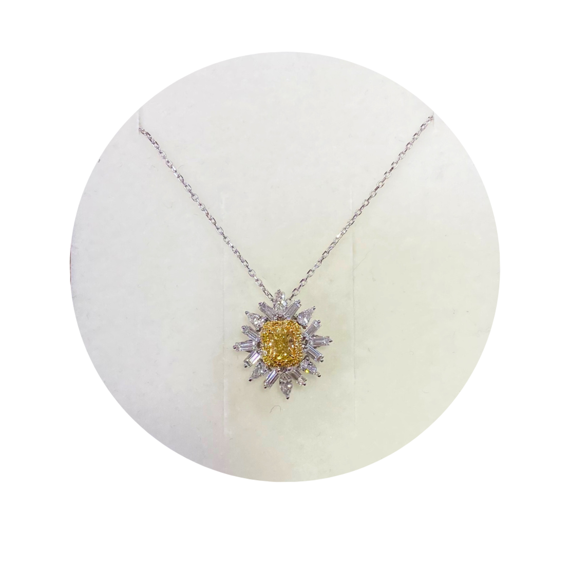 1.17 ct Yellow fancy diamond ring and a necklace