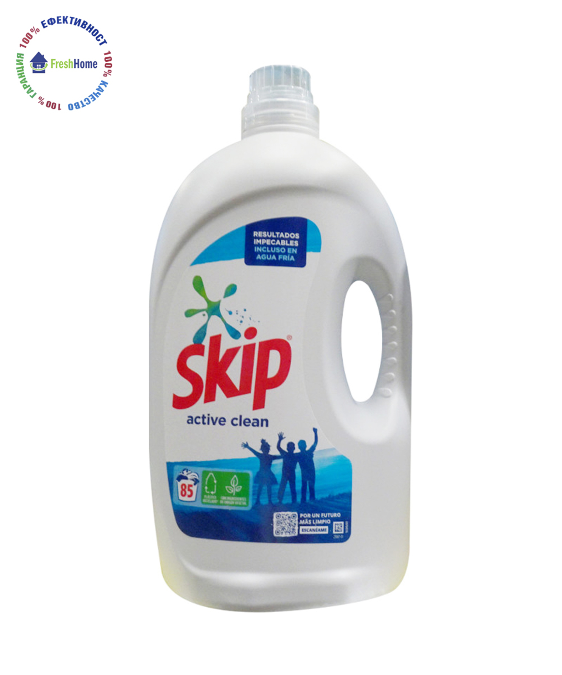 Skip Active Clean универсален течен перилен препарат, 85 пранета/3,825 л.