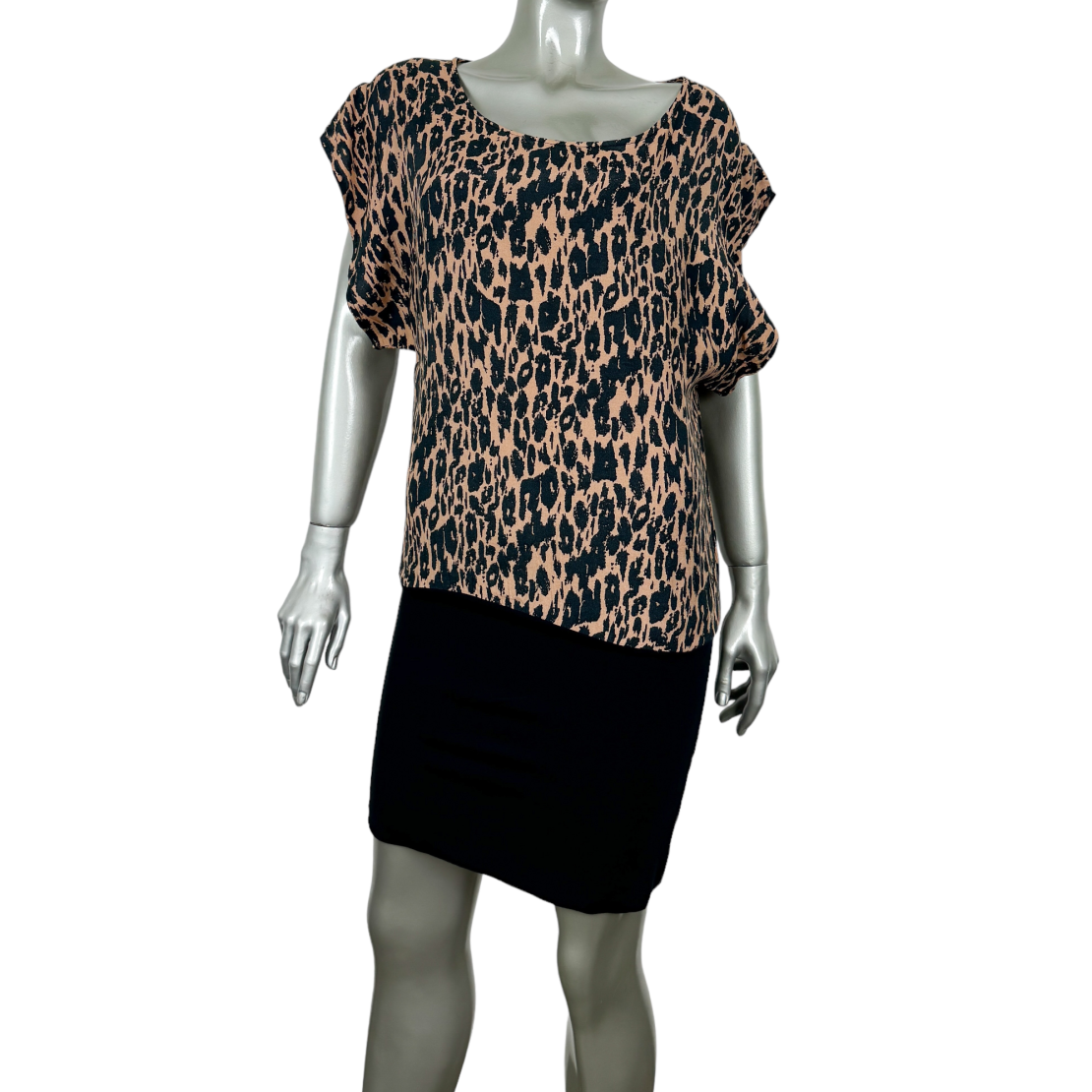 Мини рокля Ganni Leopard Midi Dress