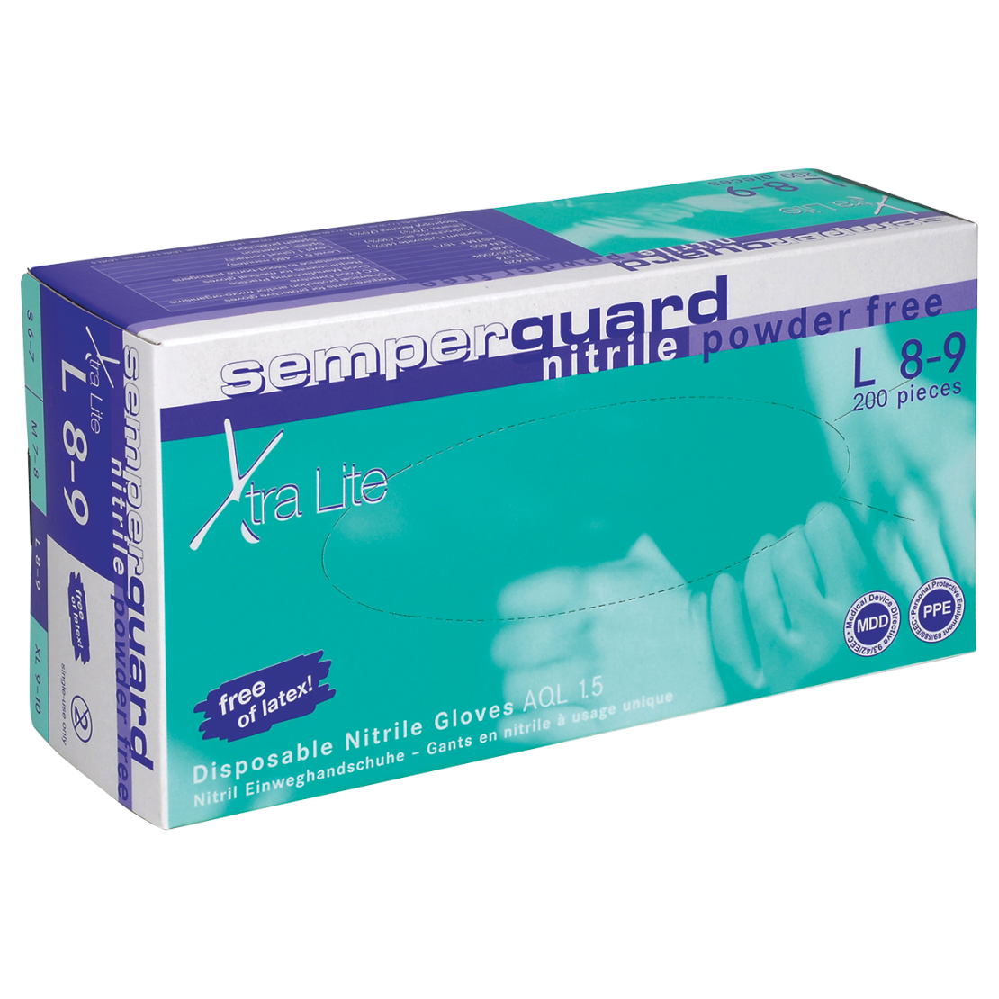 SEMPERGUARD NITRIL XTRALITE - 200 бр. Еднократни ръкавици от нитрил