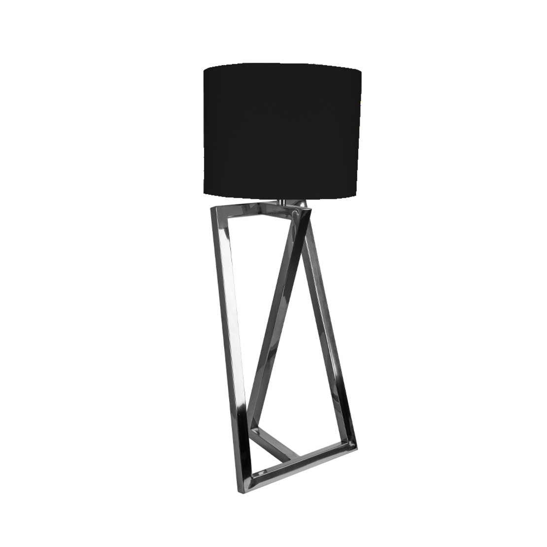 ΟΤΤΟ LAMP TABLE STEEL FABRIC NICKEL BLACK D30xH73c
