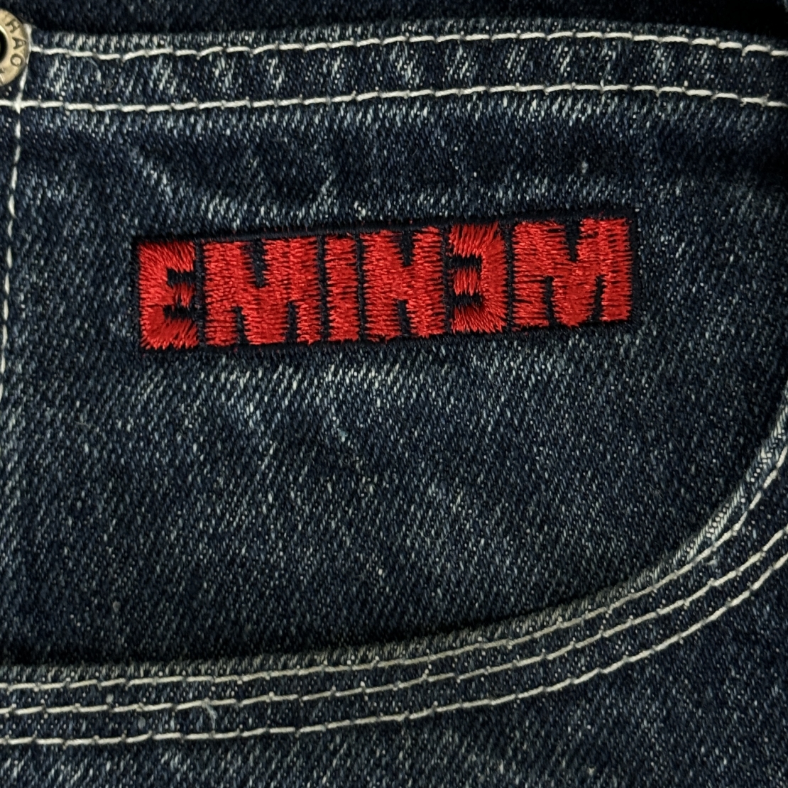 Мъжки хип хоп дънки 90s Minhao Embroidery Jeans