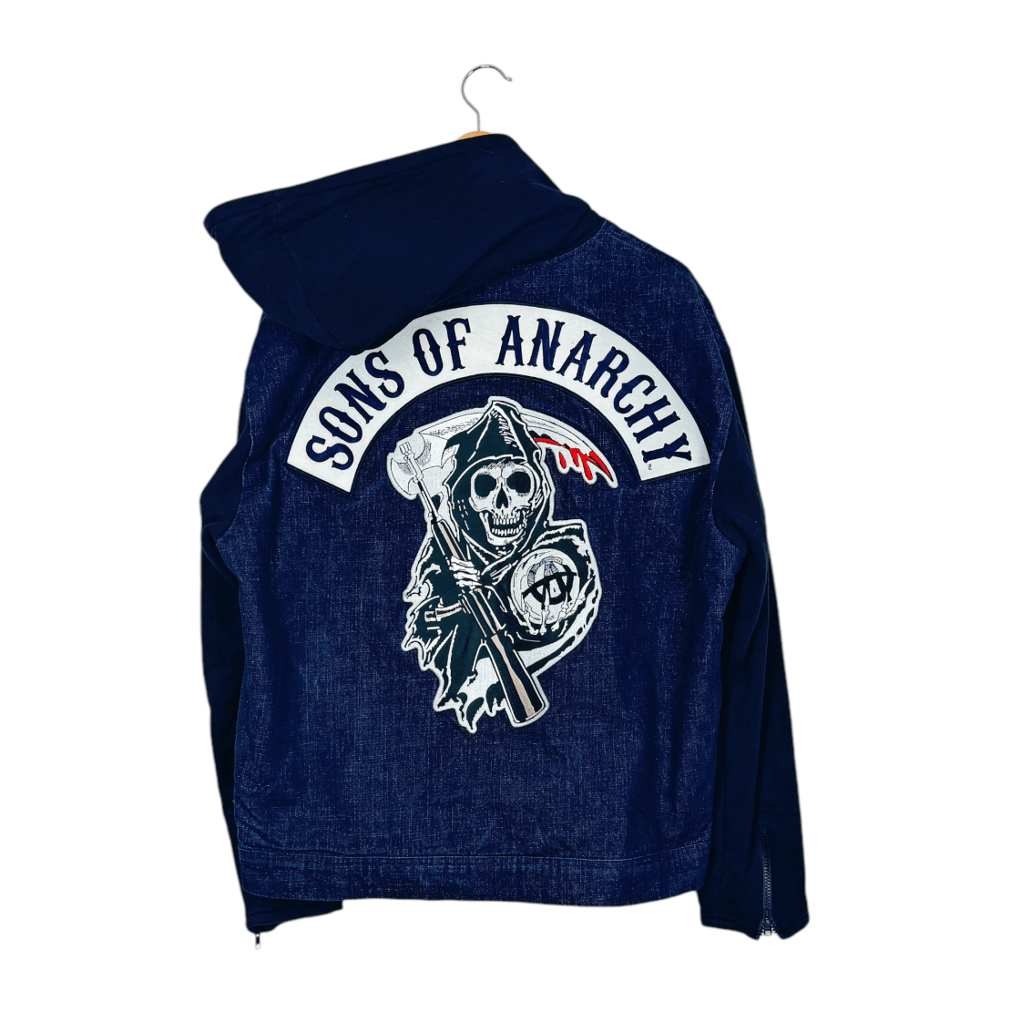 Мъжко мото яке Sons of Anarchy denim jacket with hood