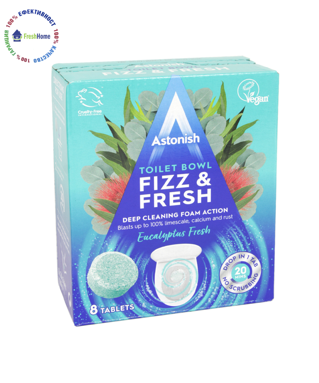 Astonish FIZZ & FRESH Eucalyptus Fresh 8 таблетки