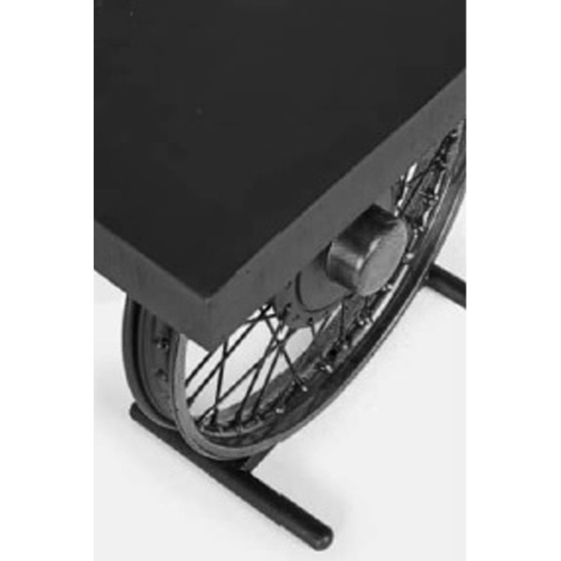 WHEEL SIDE TABLE METAL BLACK SILVER 61x36xH56cm IN