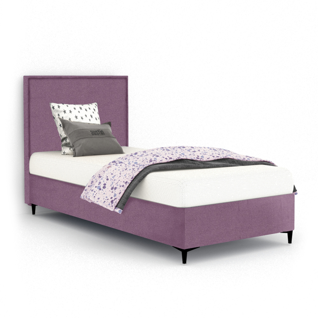 FRAME BED WITH STORAGE (FOR MATTRESS 90x200cm) CHENILLE VIOLET 10-881 E1 TR
