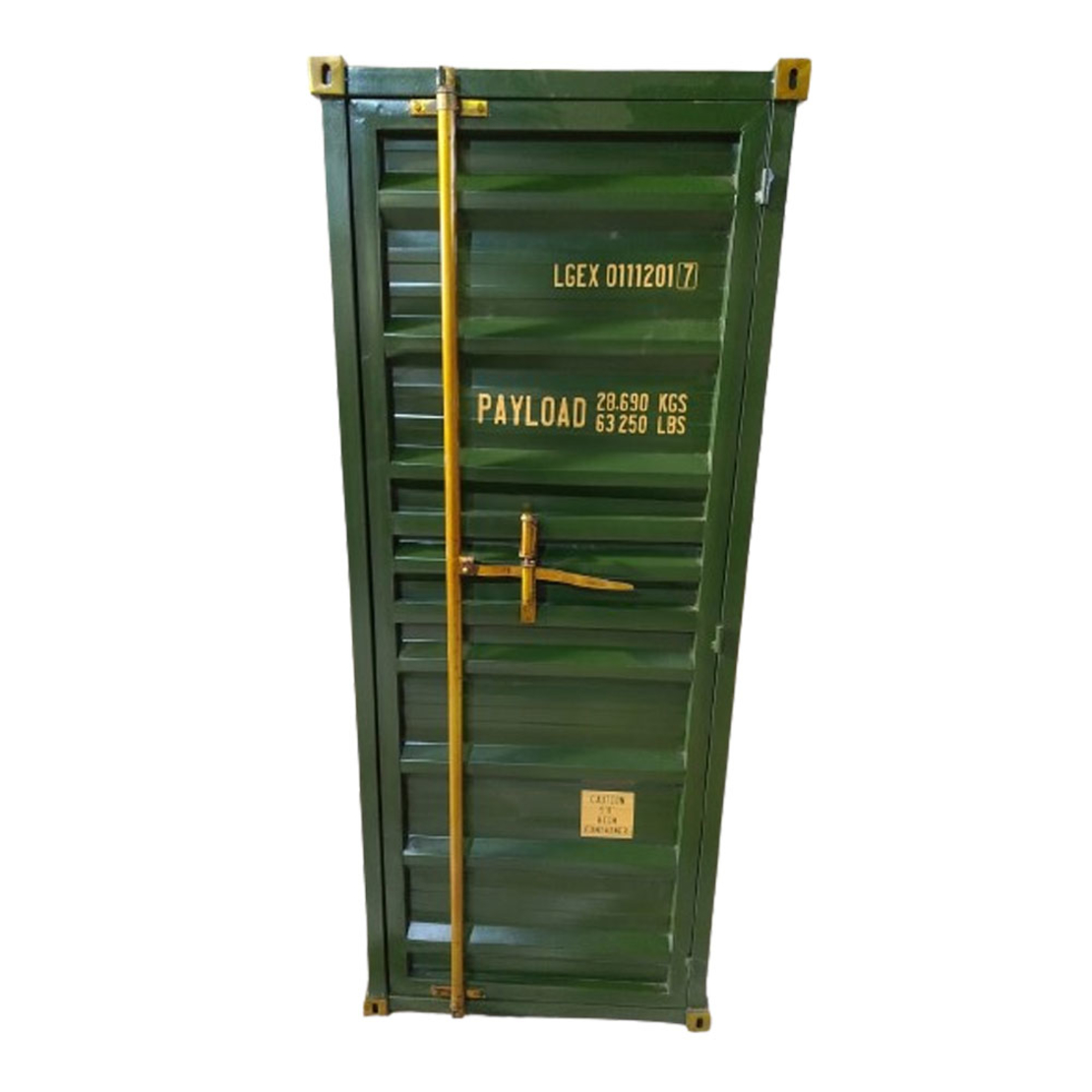 CONTAINER BOOKCASE TALL METAL OLIVE GREEN GOLD RUS