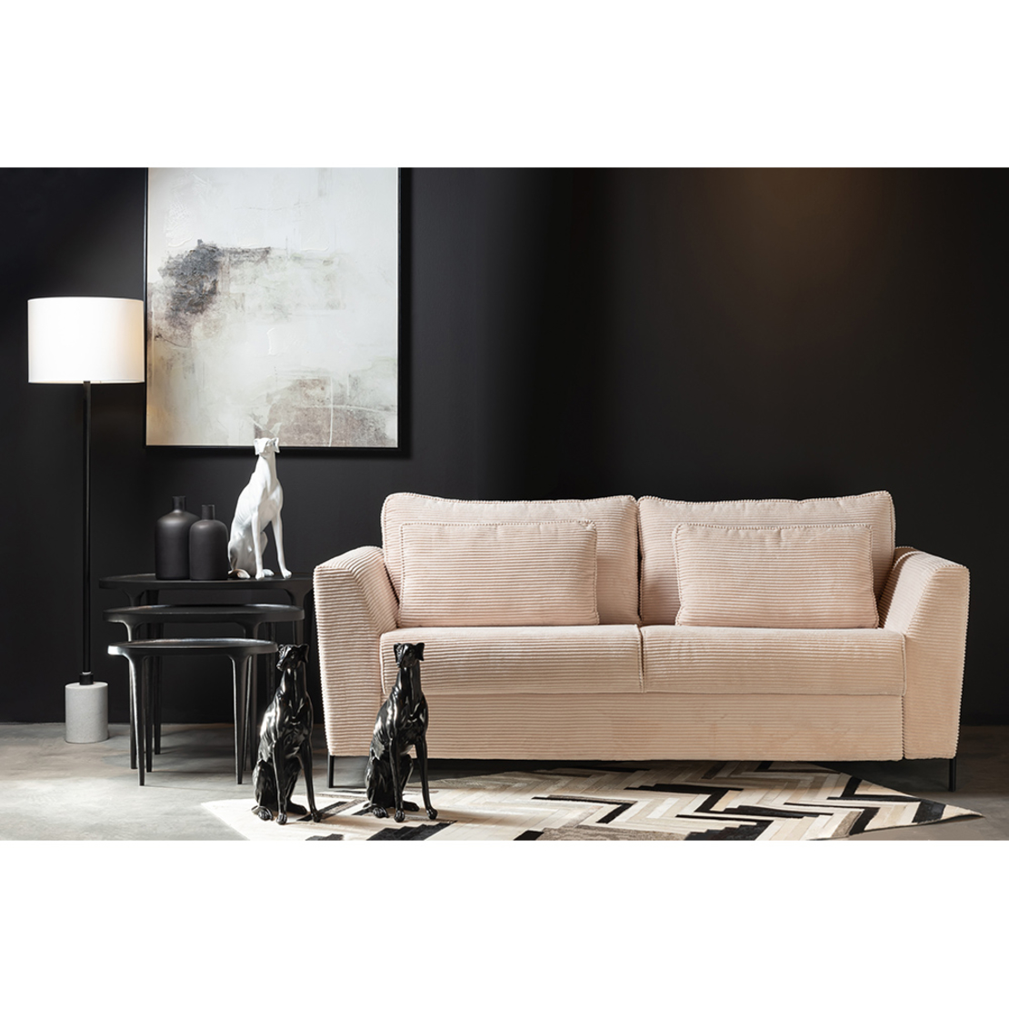 COCOON SOFA BED 3SEAT EASY CLEAN FABRIC BEIGE E1 E